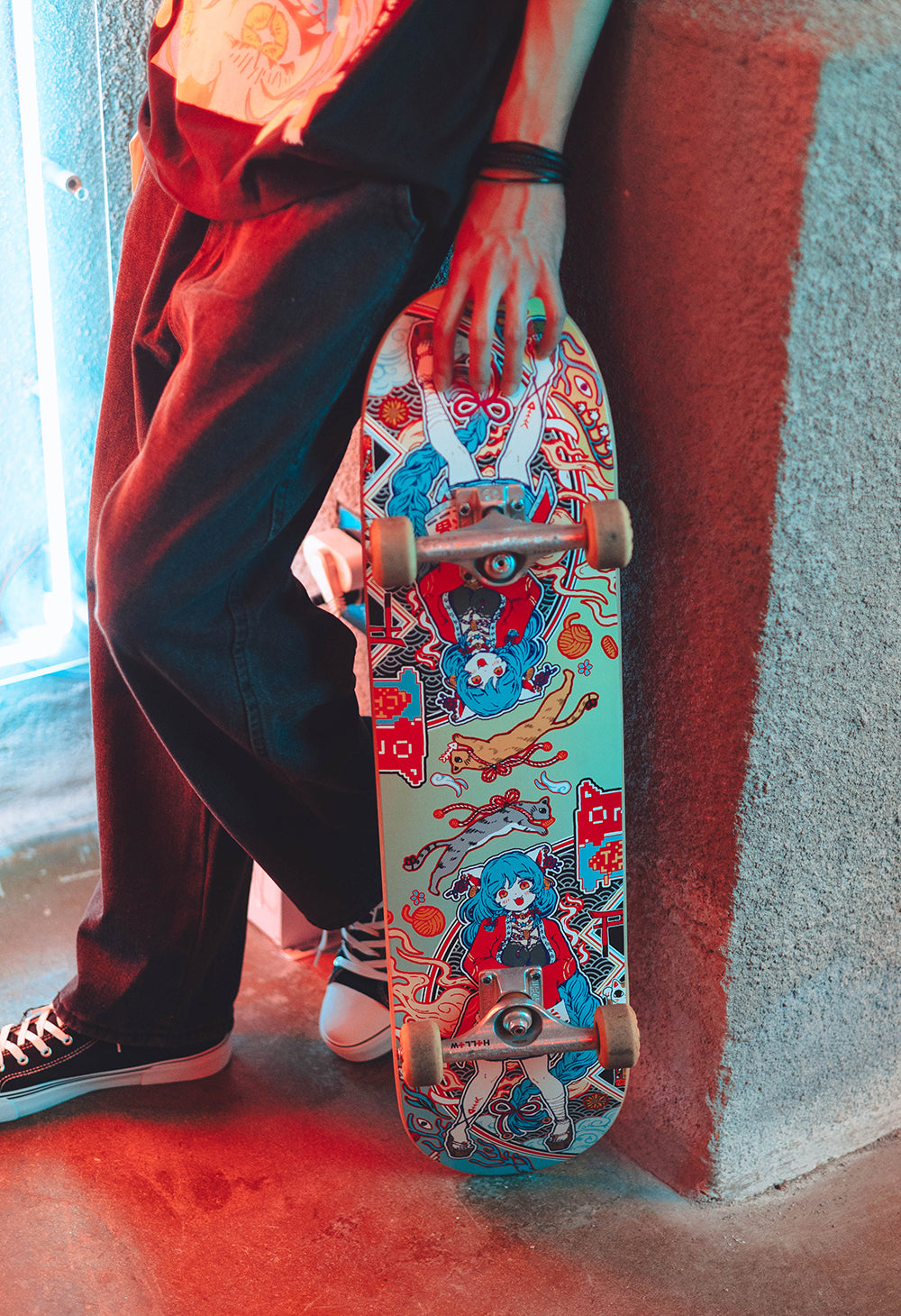
                  
                    OMOCAT TWIN CATS Skate Deck
                  
                