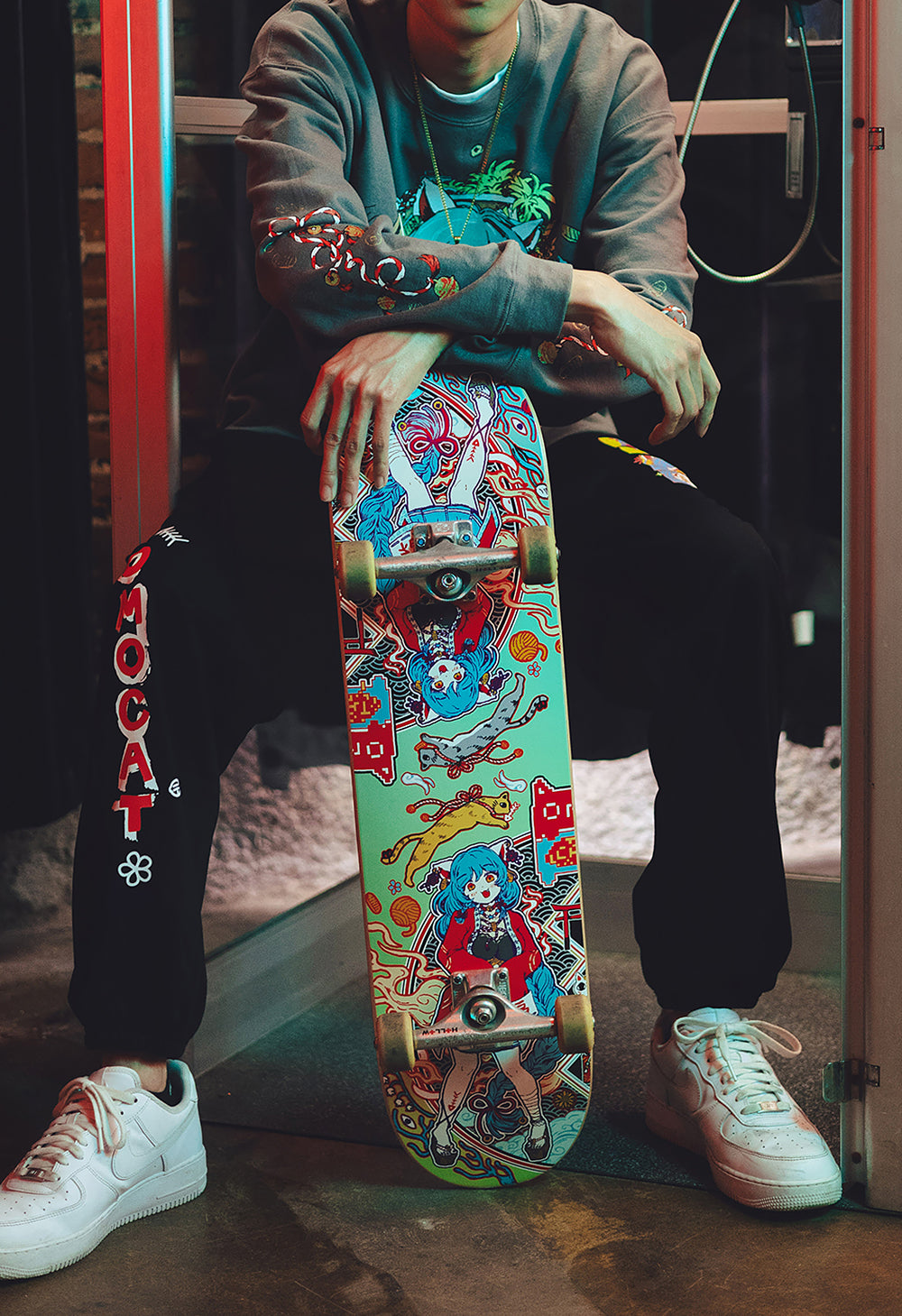 OMOCAT TWIN CATS Skate Deck