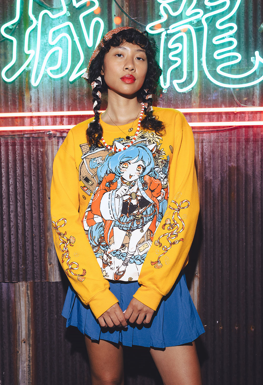 ゆ*い様 vintage sweat OMOCAT CATGIRL Gold Sweater