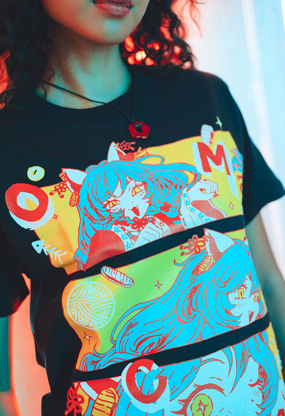 OMOCAT CATGIRL Graphic T-Shirt