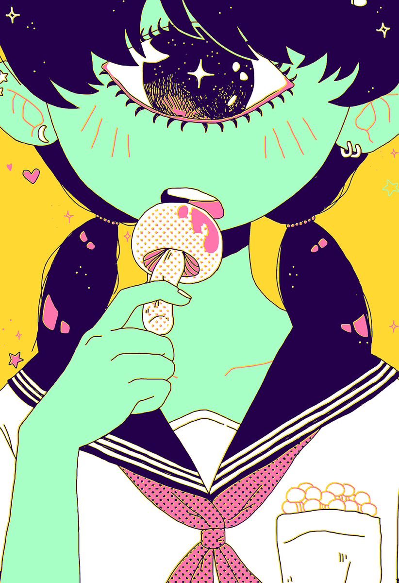 Mushroomgirl Screen Print Omocat