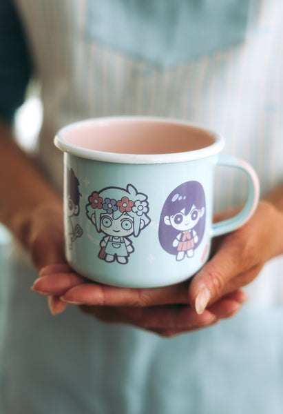 PLAYING FOREVER Enamel Mug – OMOCAT