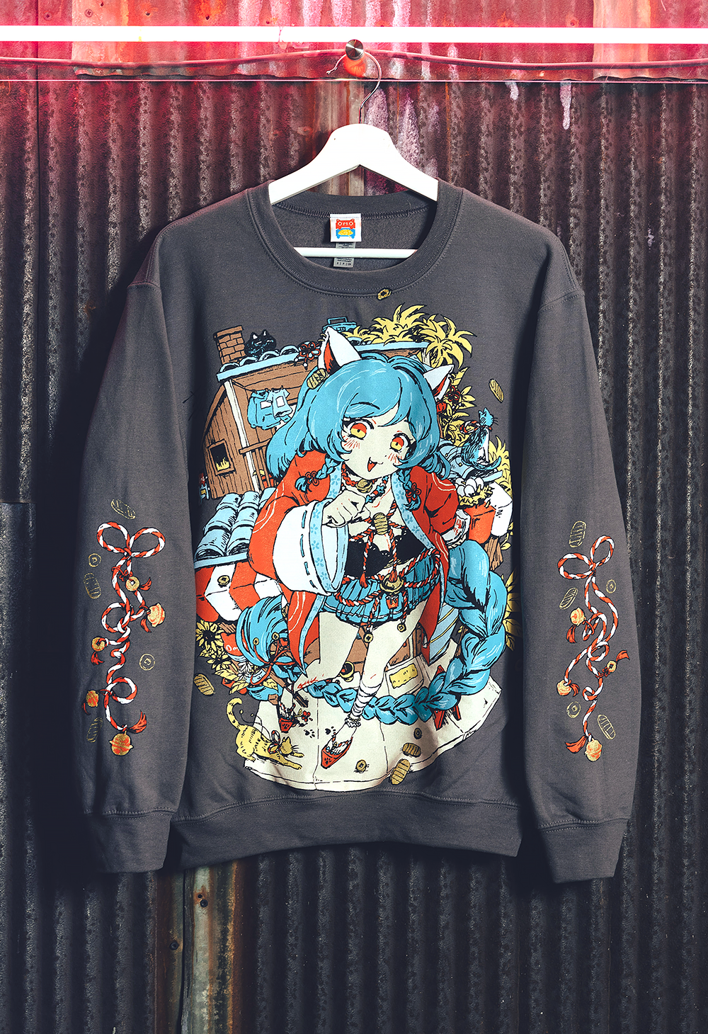 OMOCAT CATGIRL Charcoal Sweater