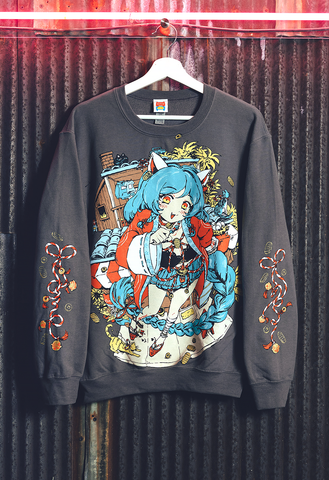 OMOCAT CATGIRL Charcoal Sweater