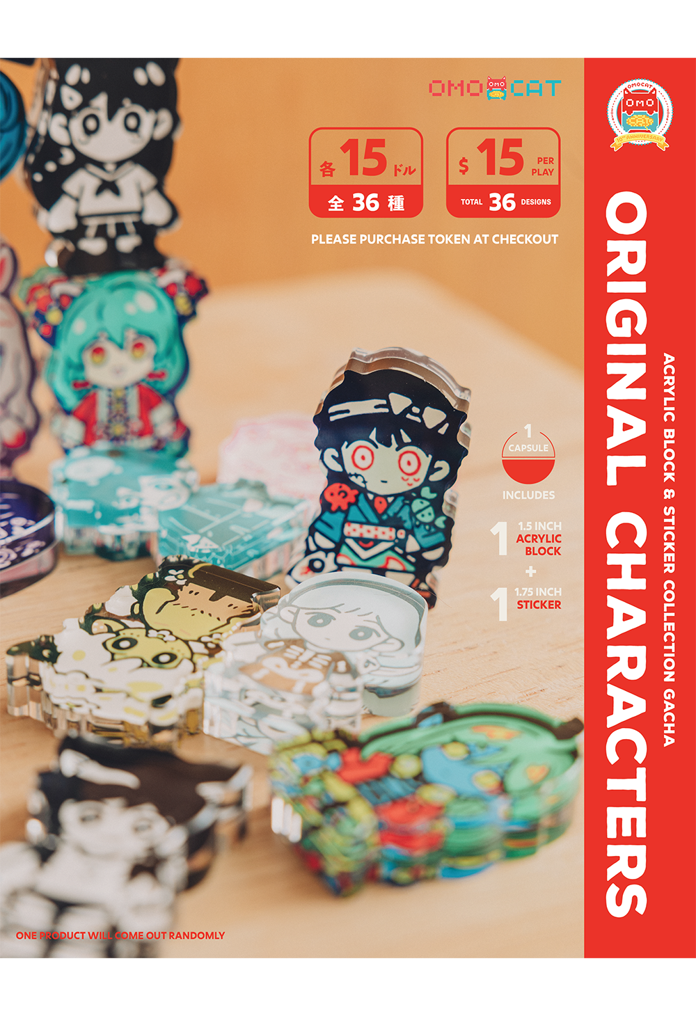 OMOCAT Original Characters Acrylic Blocks