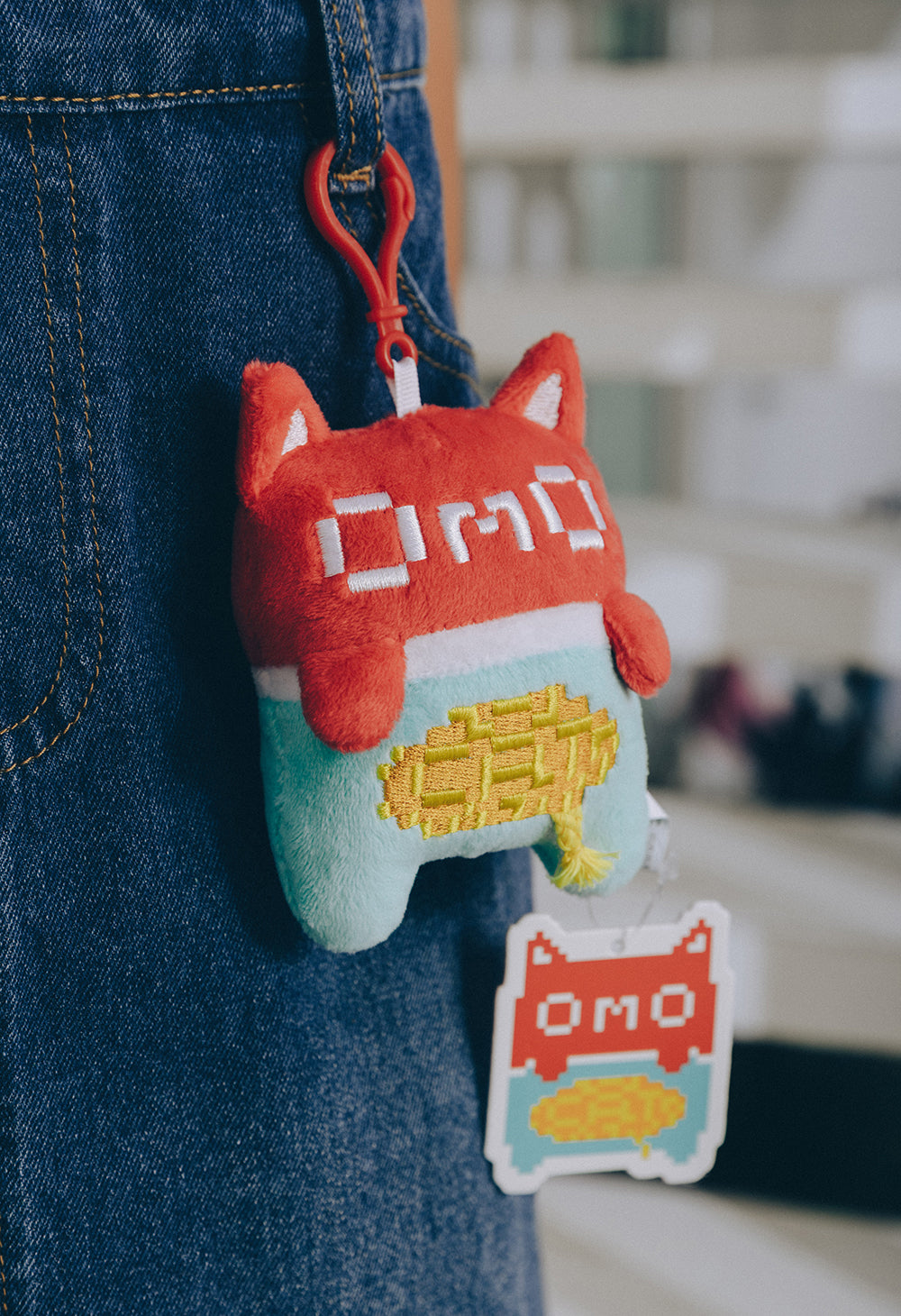 kimi ハンドメイド ドット ぼこぽこショルダー M OMOCAT Plush Keychain
