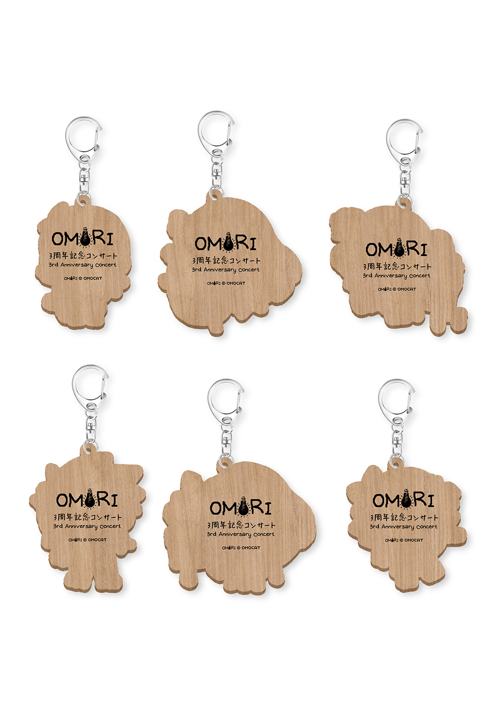 OMORI 3rd Anniversary Concert Wooden Keychains – OMOCAT OMORI 3rd Anniversary Concert Wooden Keychains – OMOCAT