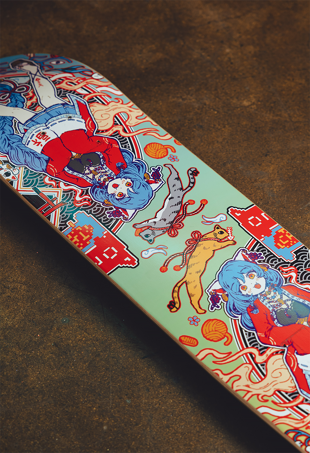 OMOCAT TWIN CATS Skate Deck