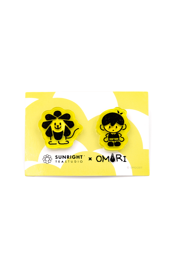 SUNRIGHT TEA x OMORI Frosted Pin Set – OMOCAT SUNRIGHT TEA x OMORI Frosted Pin Set – OMOCAT