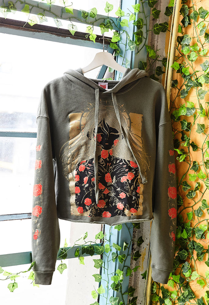 Rose discount crop hoodie