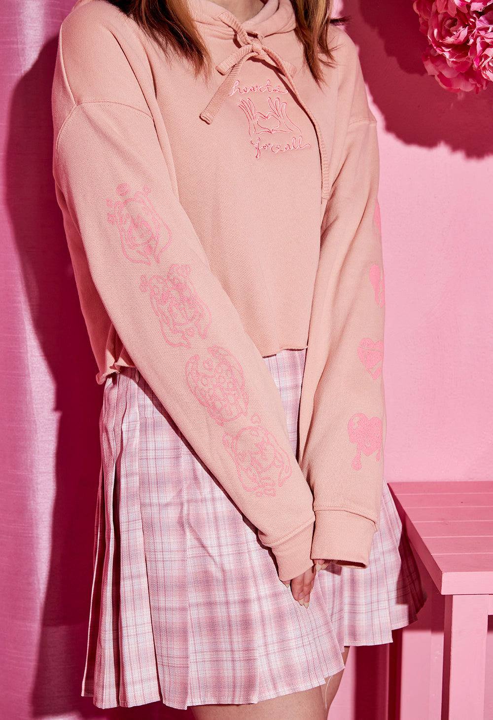 
                  
                    HEARTS FOR ALL Crop Hoodie
                  
                