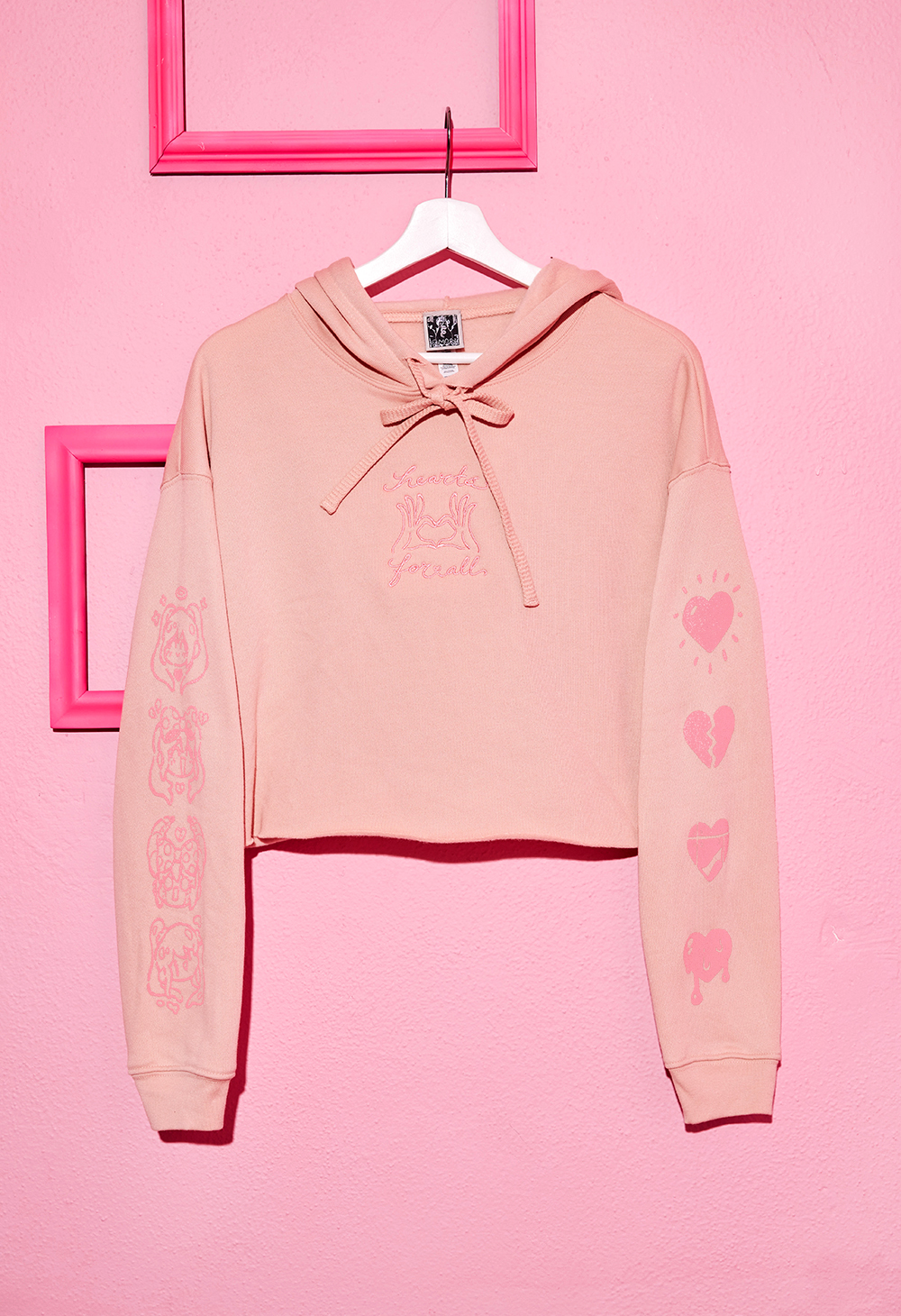 HEARTS FOR ALL Crop Hoodie