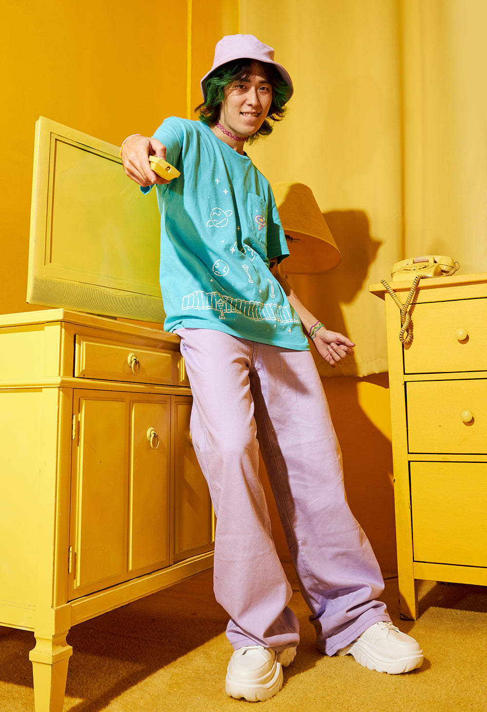 OMORI Tシャツ Otherworld Pocket Mサイズ 水色 OTHERWORLD Pocket T-Shirt – OMOCAT