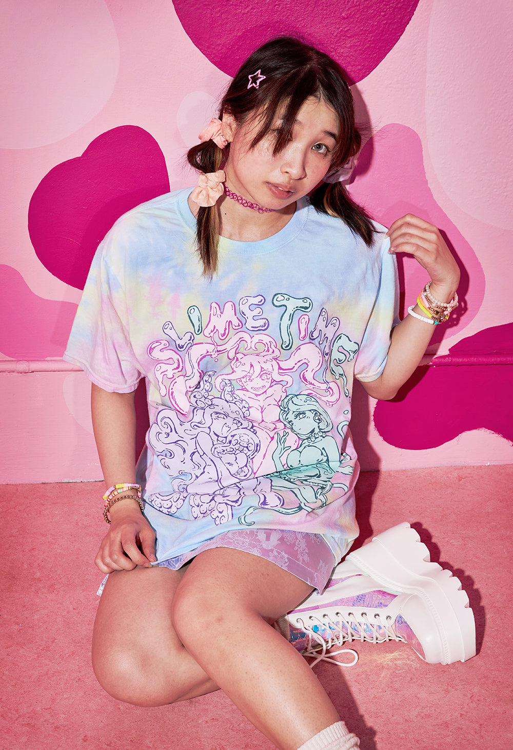OMORI スライムガールズ Tシャツ SLIME TIME Tie-Dye T-Shirt – OMOCAT